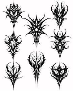 an image of tattoo designs in black and white