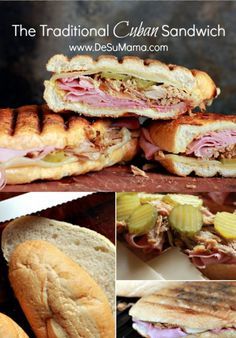 the traditional cuban sandwich is cut in half