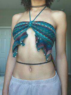 #crochet #crochetinspiration #crocheting #summer #butterfly #fairycore #fairy #fiberart #diy Crochet Top Cottagecore, Crochet Swallowtail Butterfly Top, Crochet Fairycore Outfit, Cute Crochet Sets, Inspo Crochet Top, Crochet Fairy Top Pattern, Fairycore Crochet Top, Crochet Clothes Y2k, Winter Crochet Outfits