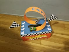 a birthday cake made to look like a race car