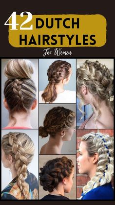 Casual Braid Updo, Traditional Dutch Hairstyles, Dutch Braid Ideas For Long Hair, European Braids Hairstyles, German Hairstyle Woman, Traditional German Hairstyles, Oktoberfest Braids, Braided Hairstyles Dutch Braid, German Braids Hairstyles