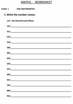 math worksheet for students to practice numbers and place value on the page, which is