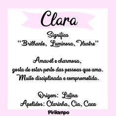 a pink and white sign with the words clara written in spanish