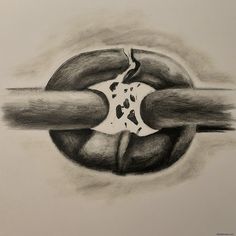 a pencil drawing of two hands holding each other's fingers and breaking through the middle