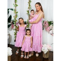 Indulge in the charm of coordinated fashion with the Women's a delightful ensemble designed for moms and their little ones, this matching set lets you share moments of elegance with your mini-me in a timeless and feminine floral design. Elevate your mommy-and-me style with the. Share moments of coordinated fashion and create lasting memories in style and elegance. Size: 2XL.  Color: Pink.  Gender: female.  Age Group: adult. Pink Tiered Smocked Dress With Smocked Back, Casual Pink Smocked Dress For Daywear, Pink Flowy Dress With Smocked Cuffs, Casual Matching Set Dress For Vacation, Casual Beach Dresses Matching Set, Casual Beach Dresses With Matching Set, Pink Vacation Dress With Smocked Cuffs, Pink Dress With Smocked Cuffs For Vacation, Cute Pink Smocked Dress