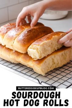 Have fun with your sourdough starter this summer with my Sourdough Hot Dog Rolls recipe! Sourdough Hot Dog Bun Recipe, Sourdough Hotdog Buns, Sourdough Discard Hot Dog Buns, Sourdough Hot Dog Buns, Sourdough Recipes With Starter, Hot Dog Bun Recipe, Sourdough Buns, Hot Dog Buns Recipe, Artisan Sourdough Bread Recipe