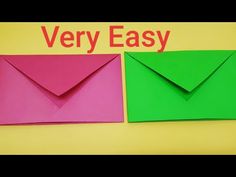 two origami envelopes with the words very easy