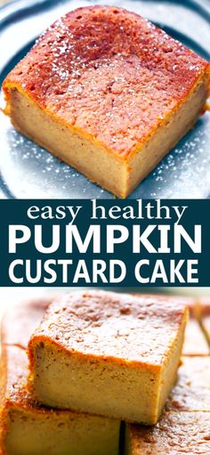 easy healthy pumpkin custard cake recipe that's ready in under 30 minutes