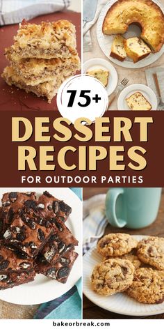 dessert recipes for outdoor parties with text overlay