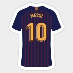 a soccer jersey with the number 10 on it and stripes in blue, yellow and red