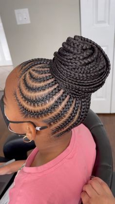 Corn Roll Pony Hairstyles, Hairstyles All Hair Up, Braids In Ponytail For Black Women, Pony Cornrow Hairstyles, Braided Up Do Hairstyles, Corn Row Updo, Conrow Ponytails Braids, Cornrow Hairstyles Ponytail, Braided Cornrow Ponytail