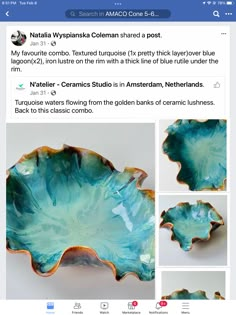 an image of a blue bowl that is on the facebook page, with other pictures below it