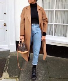 Winter Ideas, Women Overcoat, Casual Winter Outfits, Mode Inspiration, Winter Fashion Outfits, Looks Vintage, Winter Looks