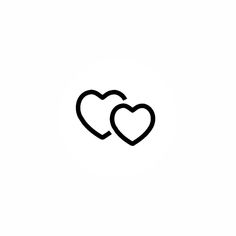 two hearts in the middle of each other on a white background with black outlines