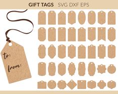 gift tags svg dxf eps files for silhouettes and crict