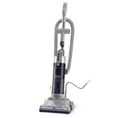 a silver and black vacuum on a white background