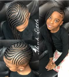 natural hairstyles for black girls Braid Styles For Girls, Ghana Weaving, Tan Skin Blonde Hair, Hairstyles Natural, Kids' Braids, Braided Ponytail Hairstyles