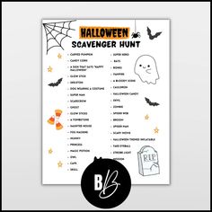 a halloween scavenger hunt is shown on a white background