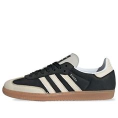 (WMNS) adidas Samba 'Cream White Sand Strata' ID0478 - KICKS CREW Adidas Shoes Mens, Perfect Sneakers, Limited Edition Sneakers, Life Choices, Silver Shoes, Sneaker Collection