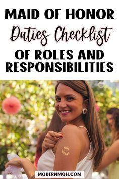 the maid of honor duties checklist of roles and responishments is here