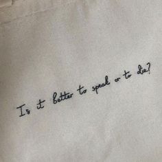 an embroidered tote bag with the words it's better to speak to us