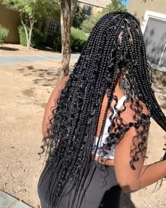 Goddess Braids Mixed Girl, Medium Bohemian Box Braids, Goddess Box Braids With Curls, Knowles’s Braids With Curls, Knotless Boho Box Braids, Medium Box Braids With Curly Ends