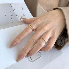 Square Ring-The Korean Fashion Index Ring, Dainty Gold Rings, Square Ring, Women's Jewelry Sets, Square Rings, Rings Jewelry Fashion, Silver Wedding Rings, Gold Band Ring, Earrings Women