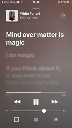 an iphone screen with the message mind over matter is magic