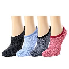 NON-SLIP SOCKSGrippy socks for women. The anti-slip nubs work well, nice thick gripper socks for warmth and safety. The grips on the bottom are great for people on hardwood floors. No squeezing your feet into shoes around the house and your toes are not hurting. Non slip fluffy socks for women elderly.SIZE & PACKINGOne size fits all non skid socks, easy to slip on and off, fits women's shoe size 5-10; Low cut ankle socks; 5 pairs of red, black, brown, blue and grey no show fuzzy socks for wo Thanksgiving Socks, Color Socks, Holiday Socks, Fluffy Socks, Non Slip Socks, Comfy Slippers, Fuzzy Socks, Slippers For Girls, Socks For Women