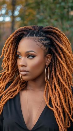 Gorgeous Frosted Tips Locs ❄️ Black Locs, Colored Locs, Frosted Tips, Colored Box Braids, Dark Fall Hair