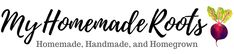 the logo for my homemade and homegrown store, myhommade kots