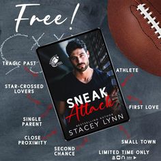 a book cover for sneak attack with an image of a football