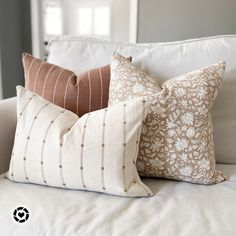 Throw pillows from Colin and Finn Organic Modern Terracotta, Neutral Couch Pillows Color Schemes, Fall Throw Pillows Living Rooms, Farmhouse Throw Pillows Couch, Pillow Insert Size Guide, Modern Farmhouse Pillows, Colin And Finn, Best Throw Pillows, Throw Pillow Combinations