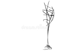 a drawing of a wine glass with vines in it on a white background royalty illustration