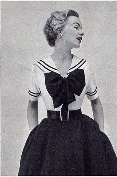 Patron Vintage, Glamour Vintage, Vintage Sailor, Nautical Dress, Seventeen Magazine, Fashion 1950s, Sailor Fashion, Sailor Dress