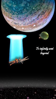 an artist's rendering of the planets and their satellites, with captioning text