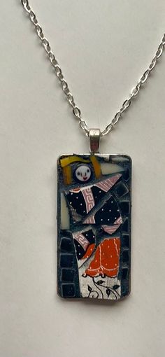 Jewelry Mosaic, Mosiac Jewelry, Micromosaic Jewellery, Mosaic Pendant Necklace, Italian Micro Mosaic Jewelry, Micro Mosaic, Vintage Plates, Bead Work, Chain Necklace