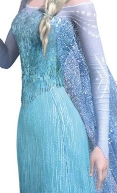 the frozen queen is dressed in blue