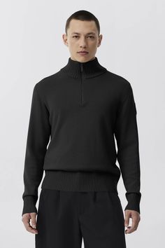 The Rosseau 1/4 Zip Sweater is knit with seasonally appropriate Merino Wool for its breathability and soft hand feel. It has a 1/4 zip collar and rib-knit cuffs and hem. 1/4 Zip Sweater, Zip Collar, Feel It, Soft Hands, Zip Sweater, Soft Hand, Knit Cuff, Canada Goose, 1/4 Zip