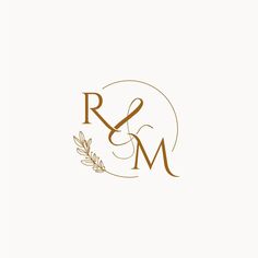 the r & m logo is shown in gold and white with an olive branch on it