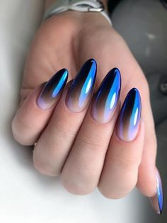 Easy Nail Polish Designs, Black Nail, Nail Polish Designs, Summer Nail, Chrome Nails