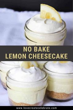 no bake lemon cheesecake in mason jars