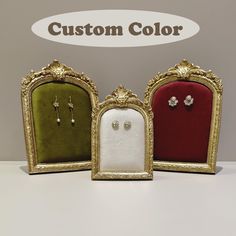 The perfect accessory to creatively display jewelrys. Material:velvet,resin Quantity:1 Please contact me if you want to custom color. Visit our shop for more beautiful jewelry displays: https://www.etsy.com/shop/Foryoubest?ref=seller-platform-mcnav Payment I accept PayPal as a payment method. Payment must be made in full and have cleared before the item is shipped. You don't need a Paypal account to pay, as Paypal allows you to use a credit or debit card - just choose 'Pay with Paypal' and then Gothic Jewelry Holder, Jewelry Holder Frame, Jewelry Stand Display Craft Booths, Cute Earring Holder, How To Display Jewelry, Necklace Storage Ideas Diy, Jewelry Display Ideas Home, Jewelry Boutique Display, Suitcase Jewelry Display