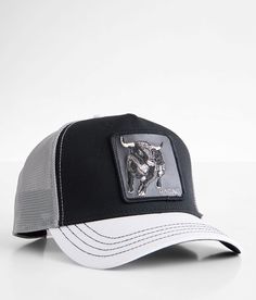 Goorin Bros. Bull Trucker Hat - White/Black/Grey , Men's Blackwhite Embroidered patch snapback hat Terry cloth interior band One size fits most. 57% Polyester 43% Cotton. Apparel & Accessories > Clothing Accessories > Hats Goorin Bros Hats Men, Truck Hat, Dope Hats, Mens Trucker Hat, Jesus Tattoo, Goorin Bros, Hat Collection, Hat For Men, Men's Hats