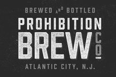 the logo for prohibition brew co, which is located in atlantic city, n j