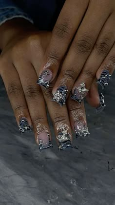 Cute Short Freestyle Nails, Nail Ideas Gel X Square, Short Acrylic Nails Designs Squoval, Libra Nails Design Short, Arycrilc Nails Design, Junk Nails Bling Short, Pretty Short Nail Designs, Homecoming Nail Designs, Short Junk Nail Designs