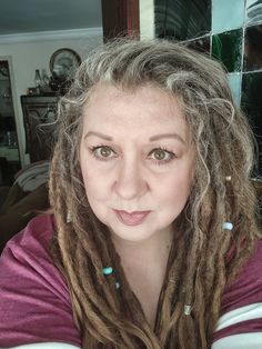 Grey Dreads Woman, Older Woman Dreadlocks, Female Dreads, Dread Styles, Going Gray Gracefully, Body Image Art, Going Grey, Beautiful Dreadlocks