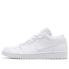 Clean & Cozy: Nike Air Jordan 1 Low Triple White The Air Jordan 1 Low can be seen as the summer version of the original iconic Air Jordan 1 High from 1985. The classic silhouette is kept in a clean white look, super fresh and always top-notch. Matching tonal branding, Black insoles atop a White rubber outsole completes the design. (AJ1/SNKR/Retro/Men's/Low Top/Basketball/Pure White) Classic Summit White Sneakers For Streetwear, Jordan 1 Low Triple White, Low Air Jordan 1, Nike Air Jordan 1 Low, White Look, Retro Men, Air Jordan 1 High, Nike Air Jordan 1, Air Jordan 1 Low