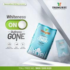 an advertisement for whiteness on the side of a wall with a tea bag in it