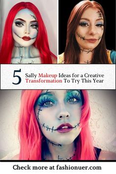 Sally Makeup Nightmare Before Christmas Make Up, Sally Makeup Tutorial, Sally Makeup Nightmare Before Christmas